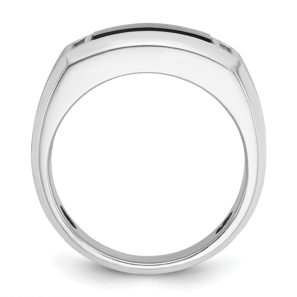 14k White Gold IBGoodman Men's Satin Onyx and Diamond Ring Mounting