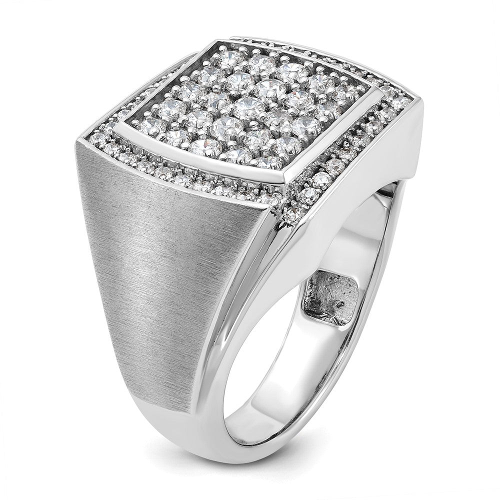 10k White Gold IBGoodman Men's Polished & Satin Cluster Ring Mounting