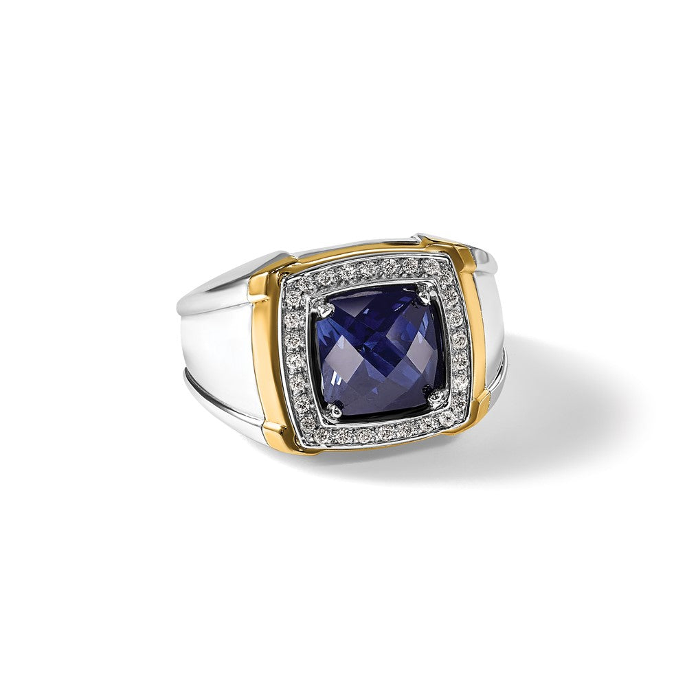 IBGoodman 10k Two-tone Men's Polished Gemstone and Diamond Ring Mounting