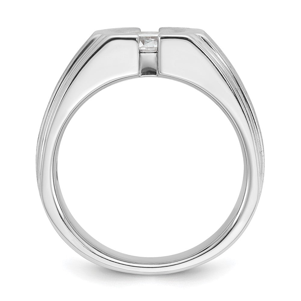 14k White Gold IBGoodman Men's Polished and Satin Diamond Ring Mounting