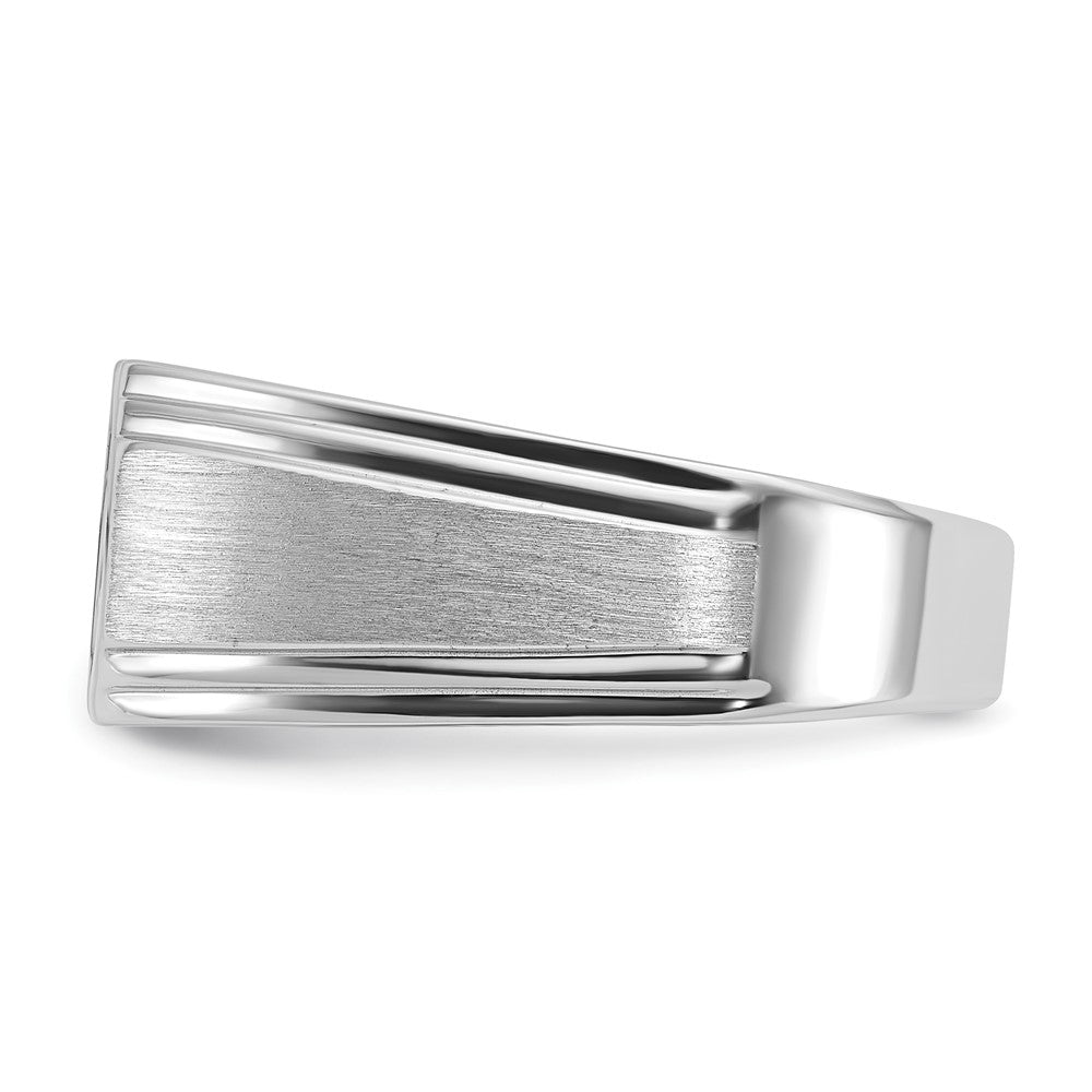 14k White Gold IBGoodman Men's Polished and Satin Diamond Ring Mounting