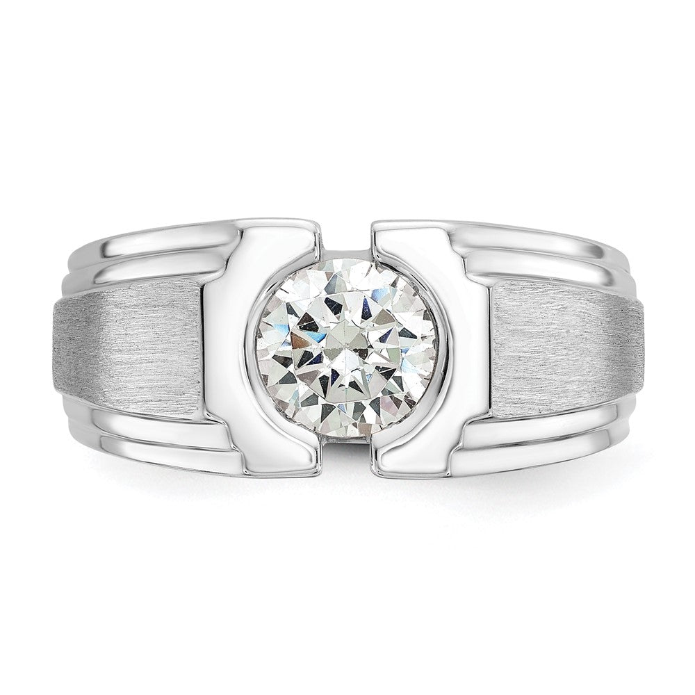 14k White Gold IBGoodman Men's Polished and Satin Diamond Ring Mounting