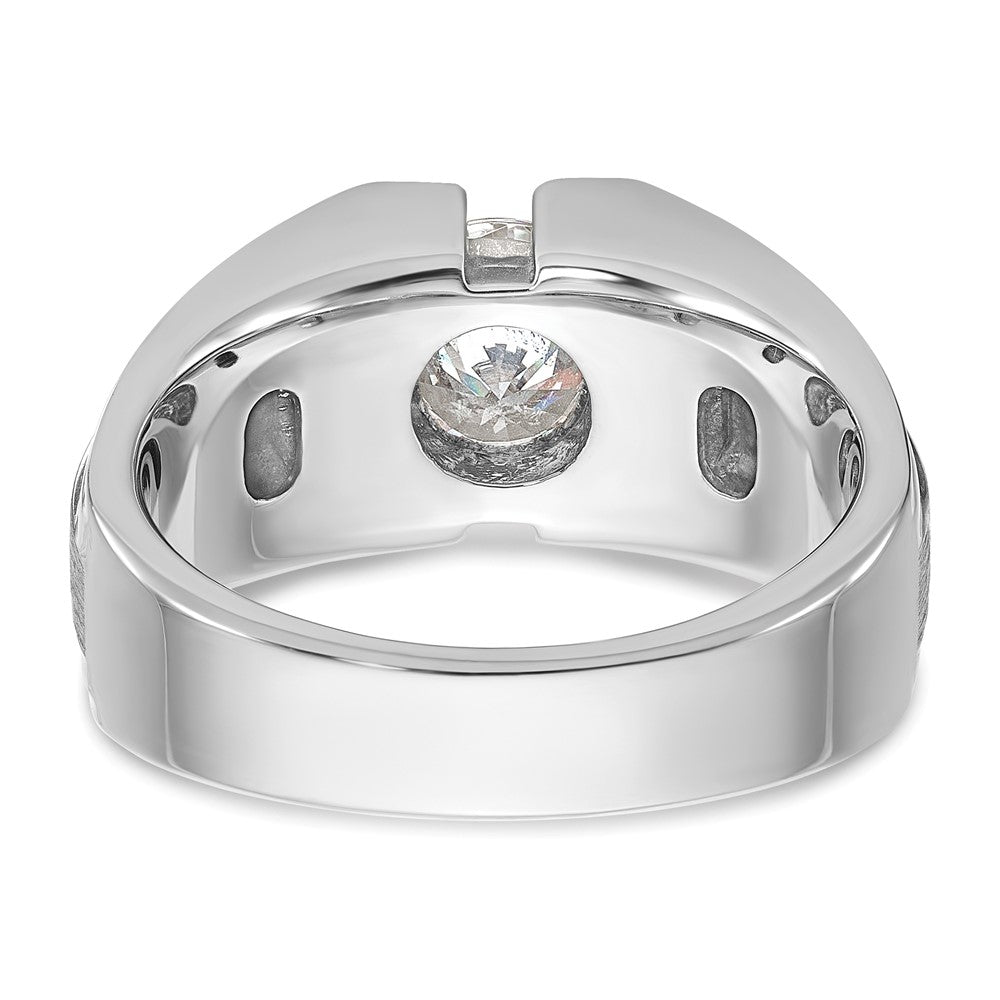 14k White Gold IBGoodman Men's Polished and Satin Diamond Ring Mounting