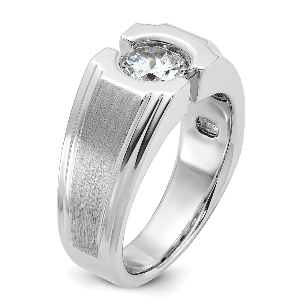 14k White Gold IBGoodman Men's Polished and Satin Diamond Ring Mounting
