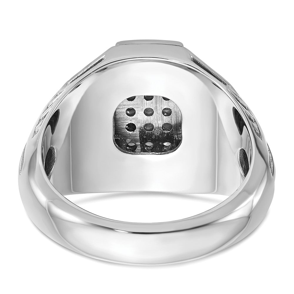 IBGoodman 14k White Gold Men's Polished Textured and Grooved Cross Cluster Ring Mounting