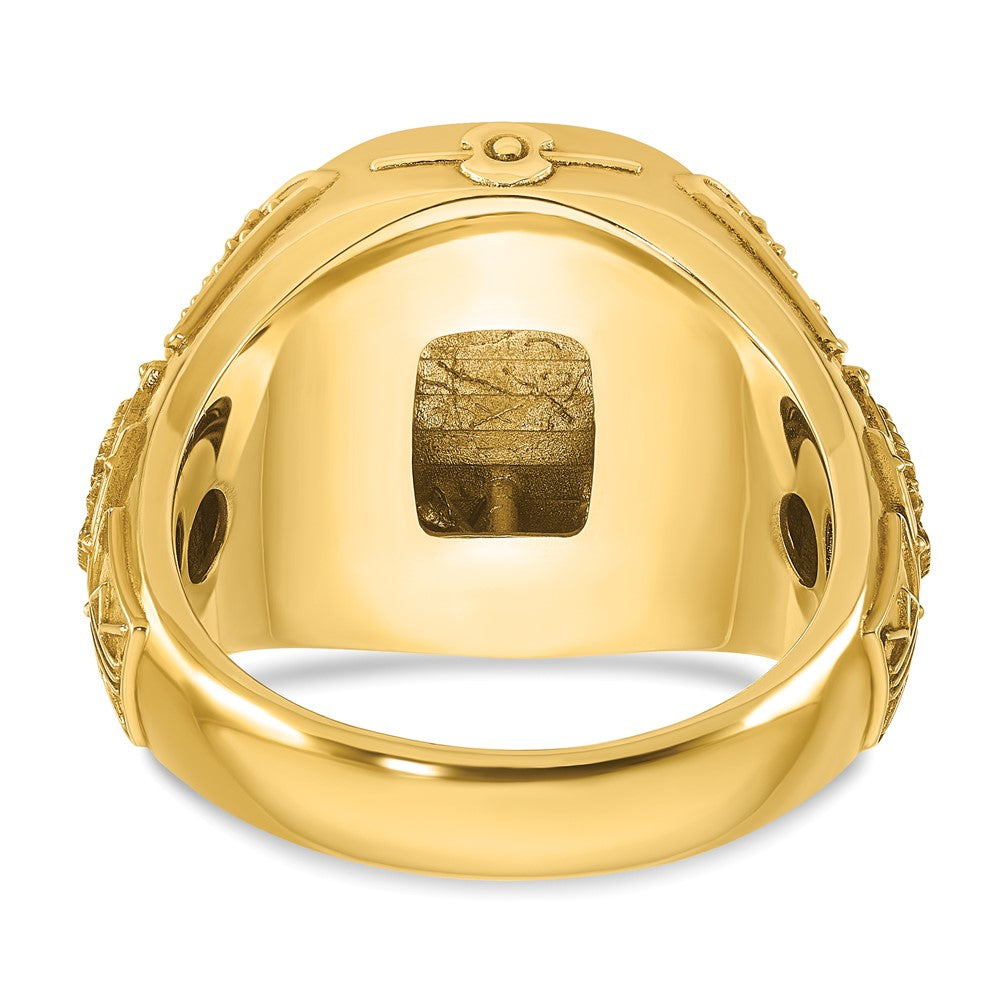 14k IBGoodman 16.5x14.8mm Men's Cushion Signet Ring