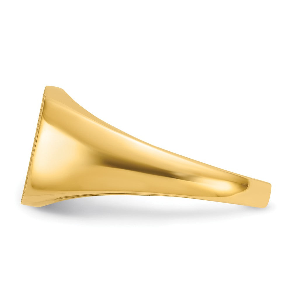 14k IBGoodman 12x12mm Men's Satin Top Cushion Signet Ring