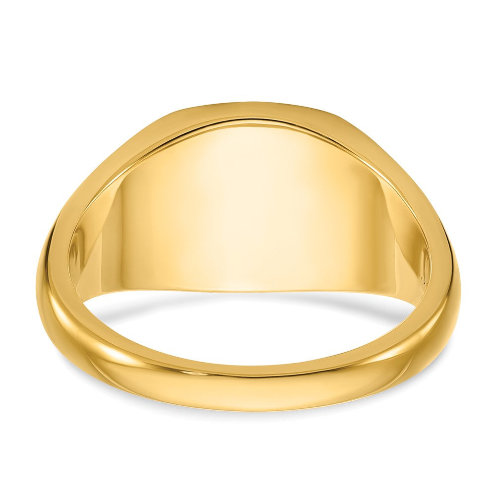 14k IBGoodman 12x12mm Men's Satin Top Cushion Signet Ring