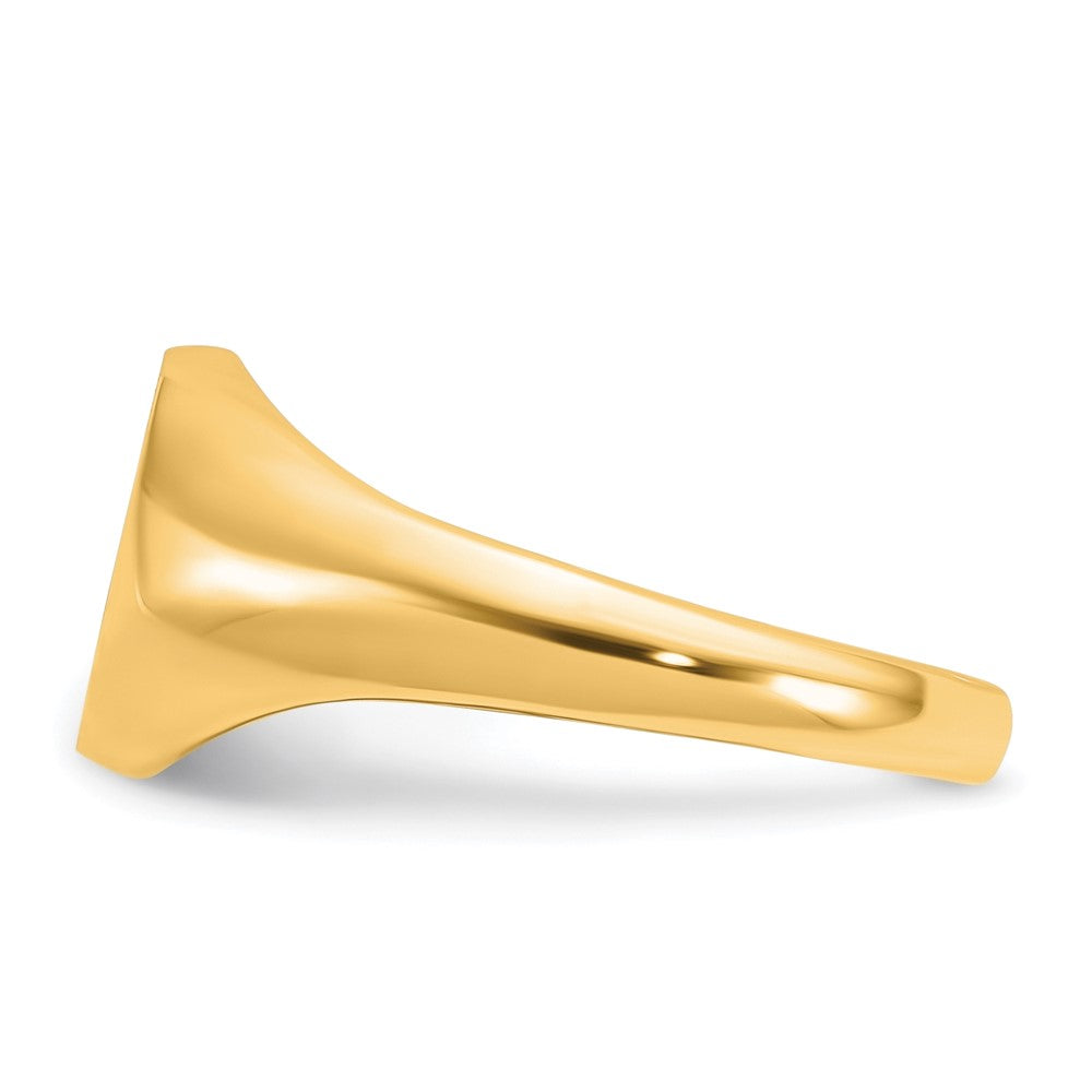 14k IBGoodman 12x10mm Men's Round Signet Ring