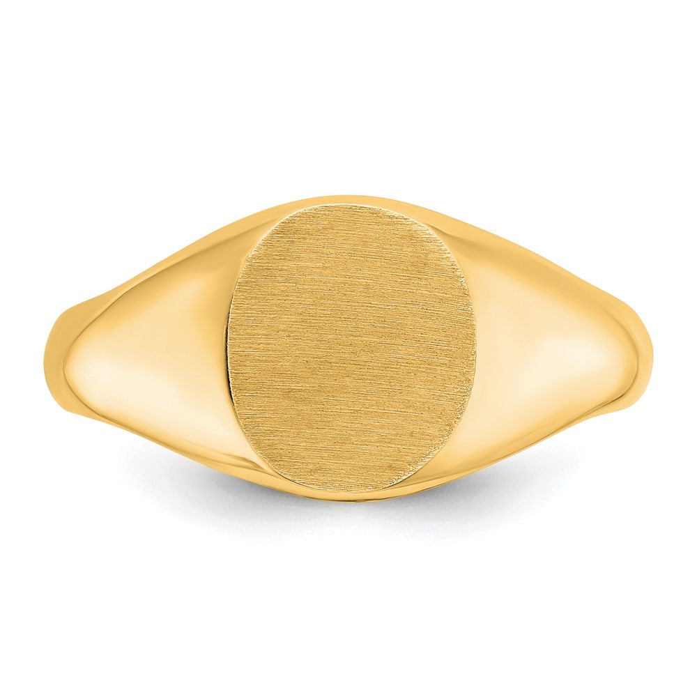 14k IBGoodman 12x10mm Men's Round Signet Ring
