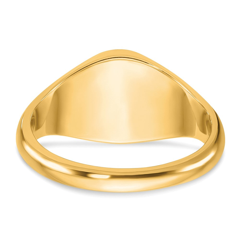 14k IBGoodman 12x10mm Men's Round Signet Ring