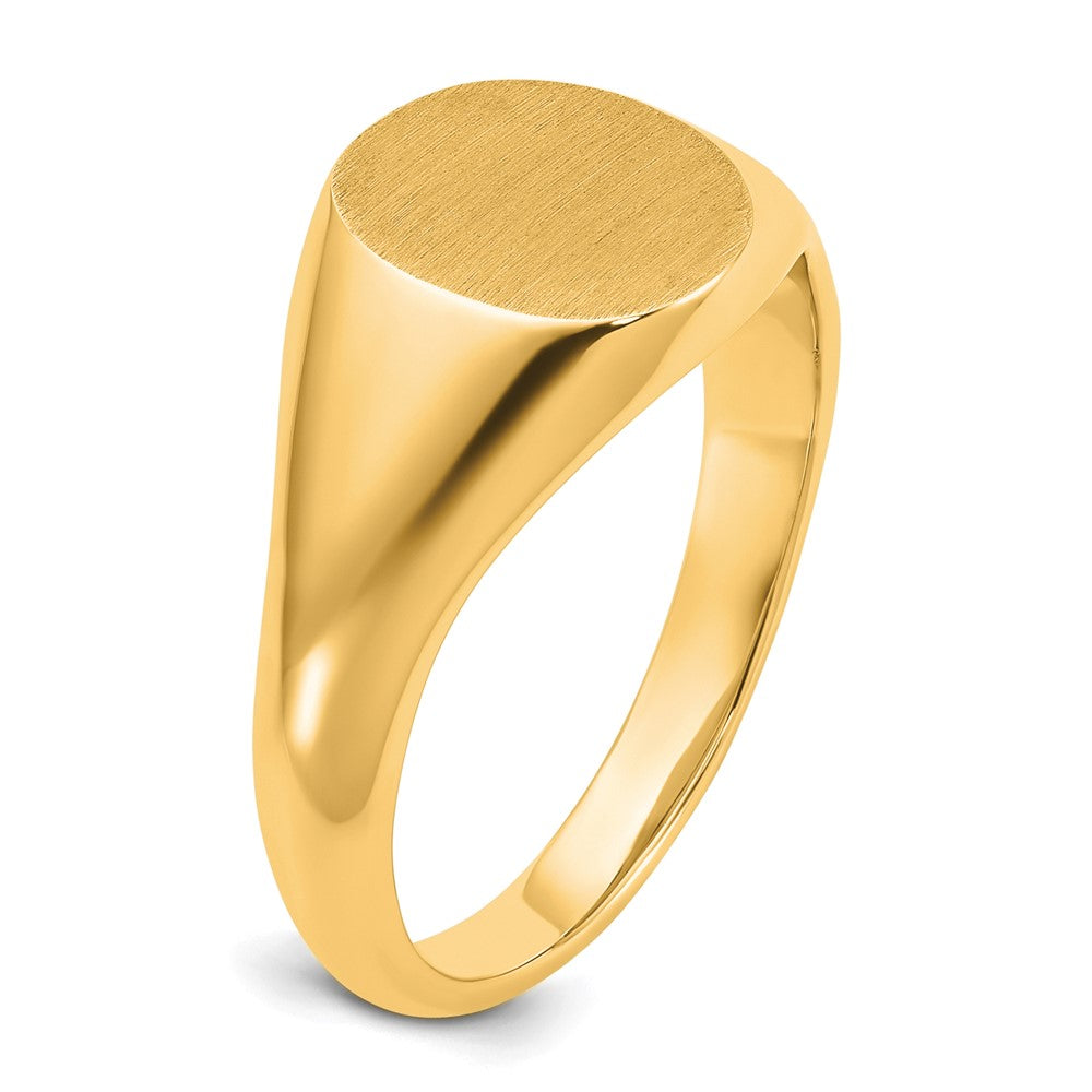 14k IBGoodman 12x10mm Men's Round Signet Ring