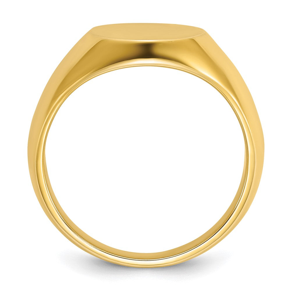 14k IBGoodman 14x12mm Men's Round Signet Ring