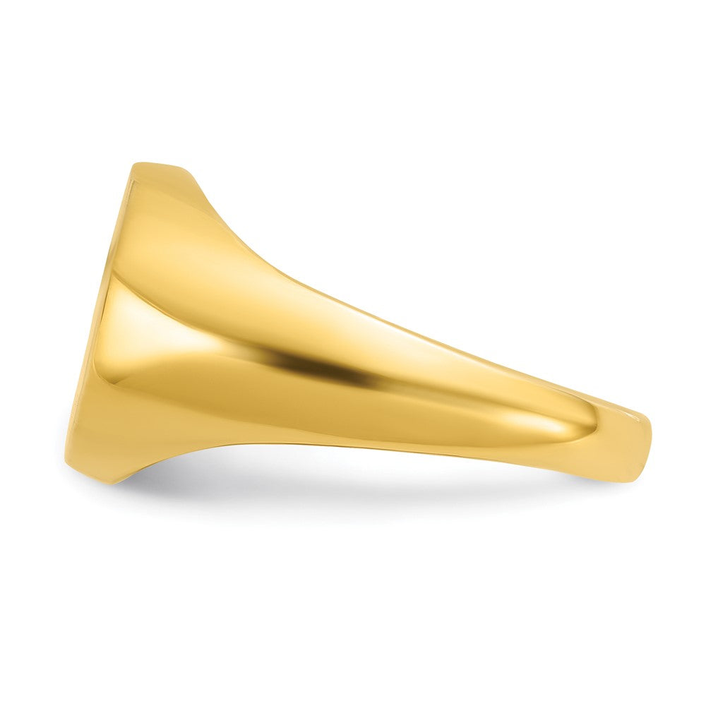 14k IBGoodman 14x12mm Men's Round Signet Ring