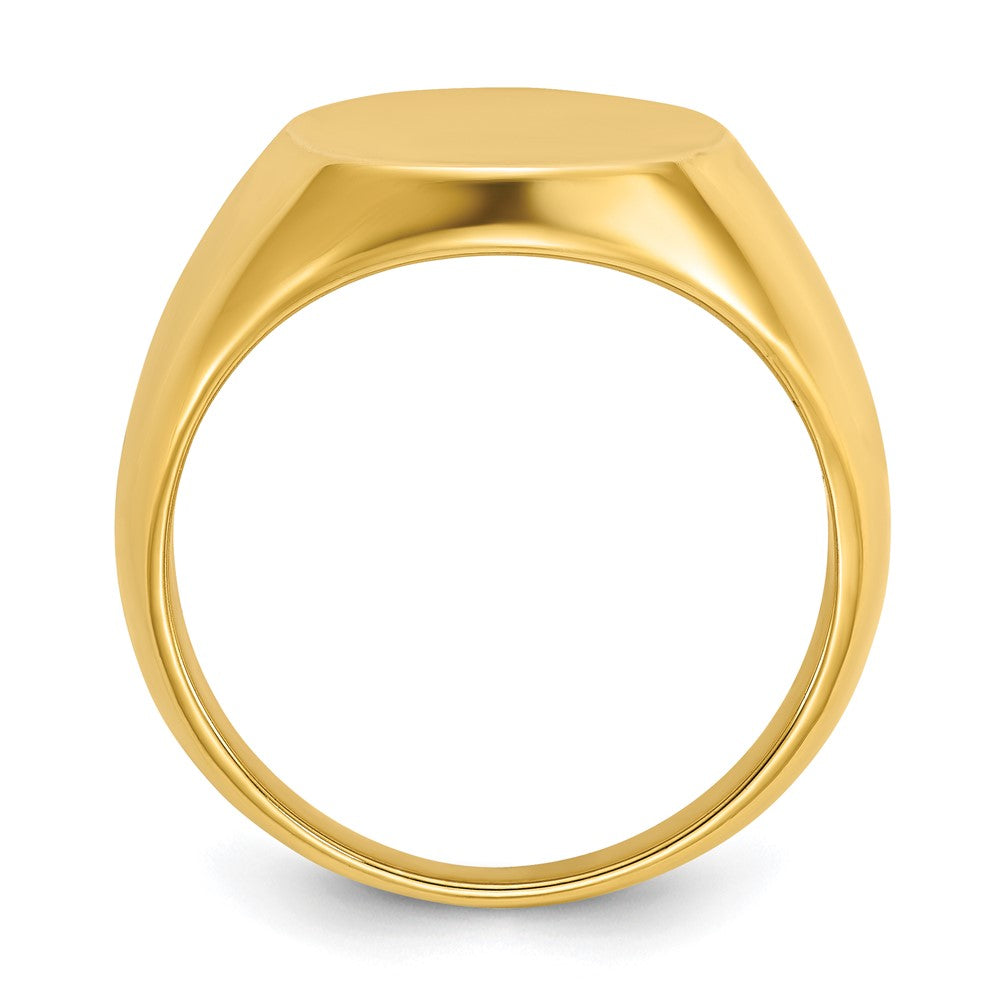 14k IBGoodman 16x14mm Men's Round Signet Ring