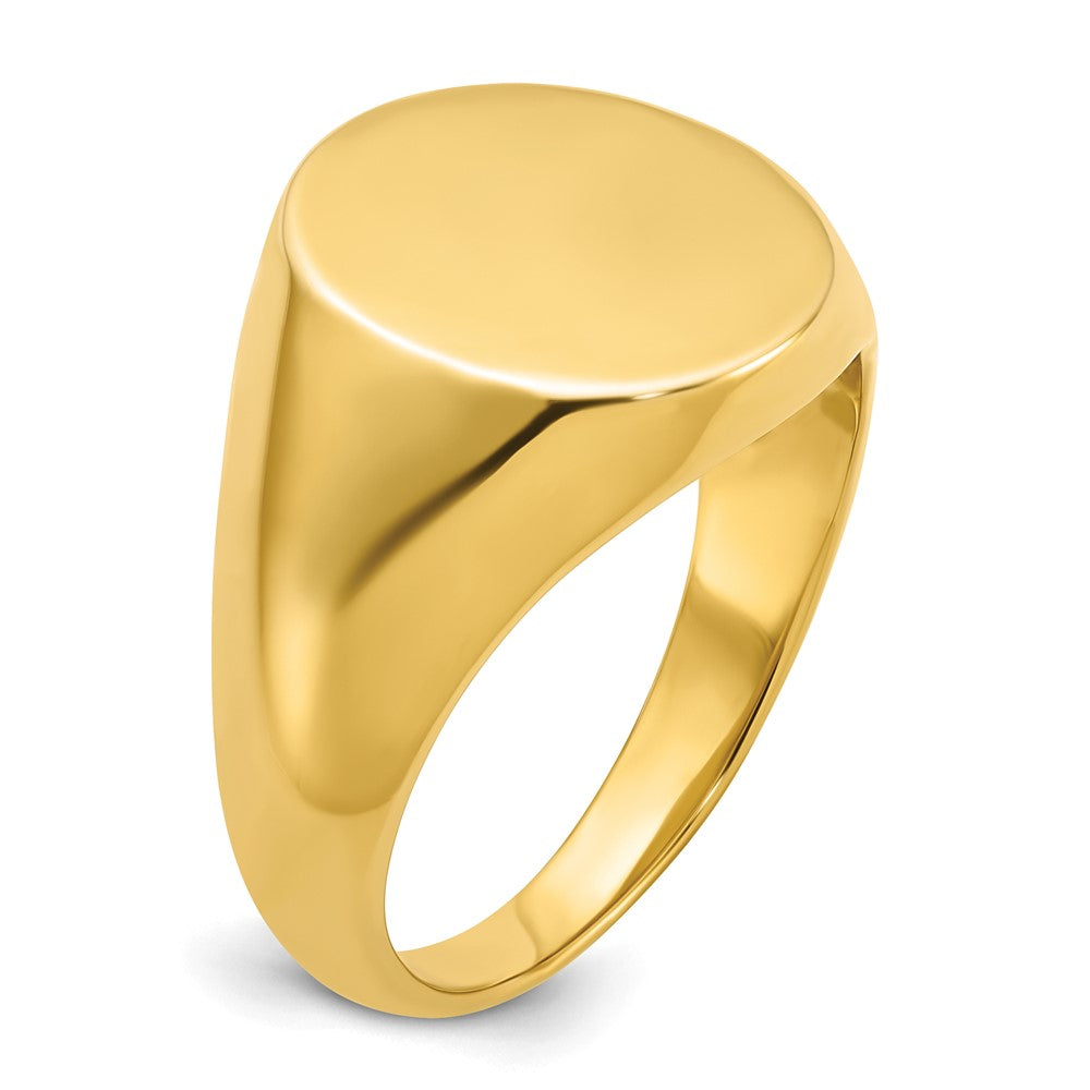 14k IBGoodman 16x14mm Men's Round Signet Ring