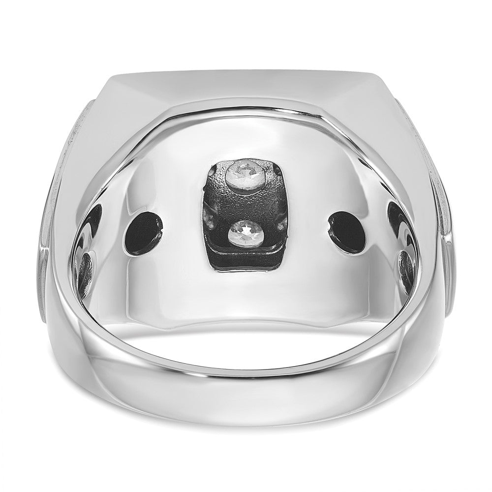 IBGoodman 14k Two-tone Men's Polished 2 1/3 Carat AA Quality Diamond Square Cluster Ring