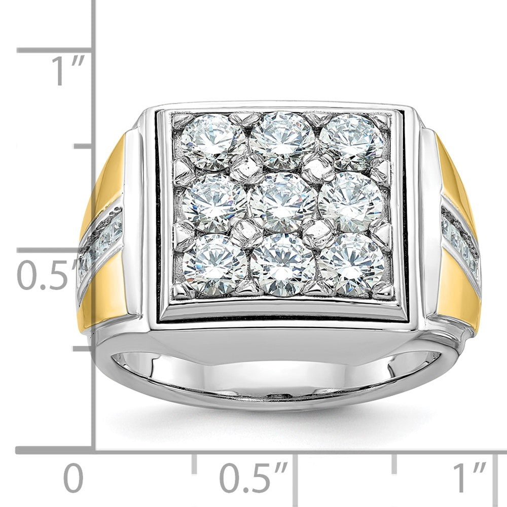 14k Two-tone IBGoodman Men's Polished Square Cluster Ring Mounting