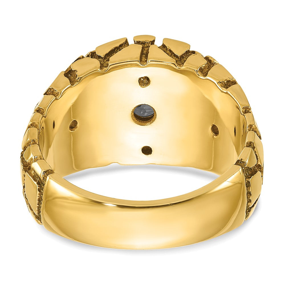 14k Two-tone IBGoodman Men's 1 carat Diamond Nugget Complete Ring