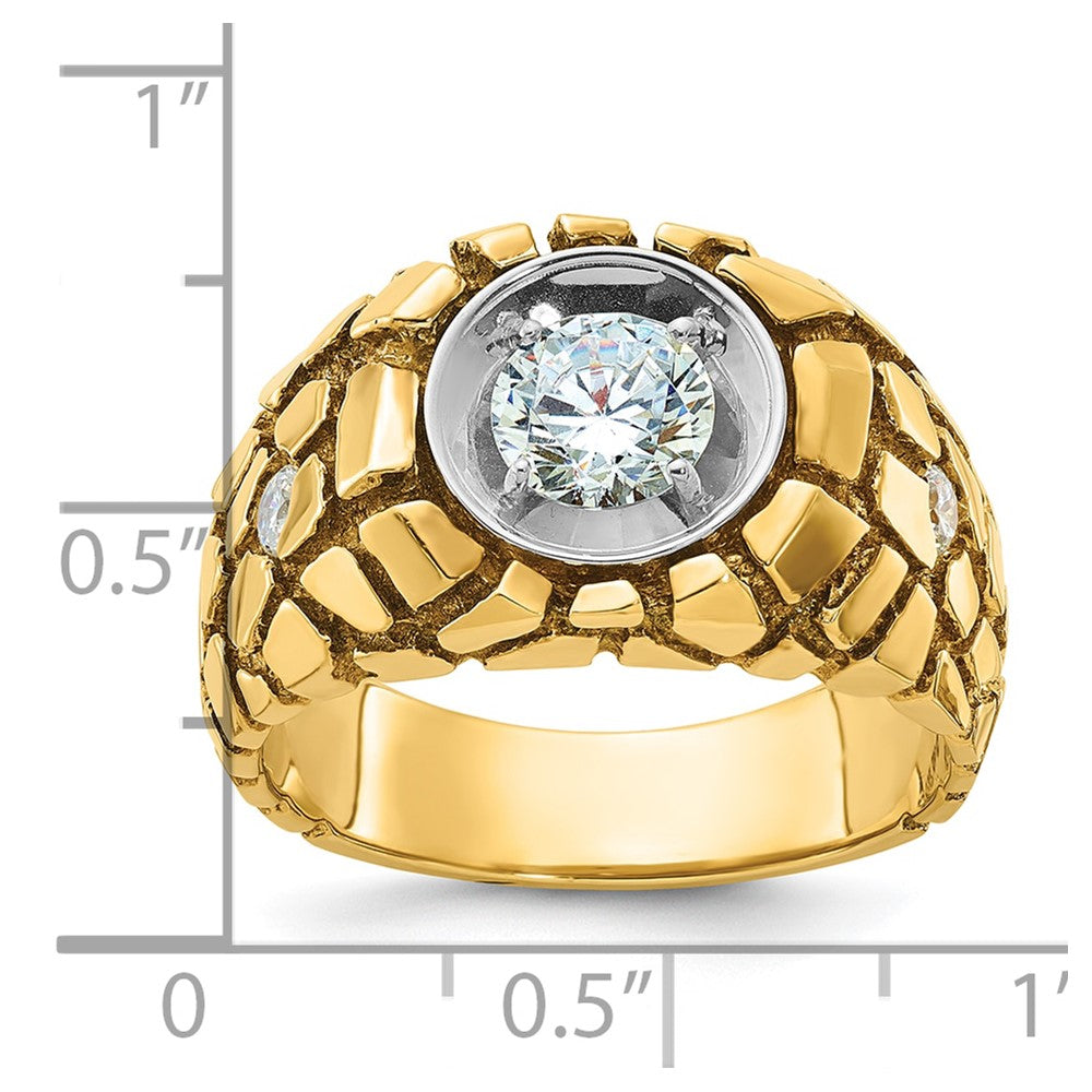 14k Two-tone IBGoodman Men's 1 carat Diamond Nugget Complete Ring