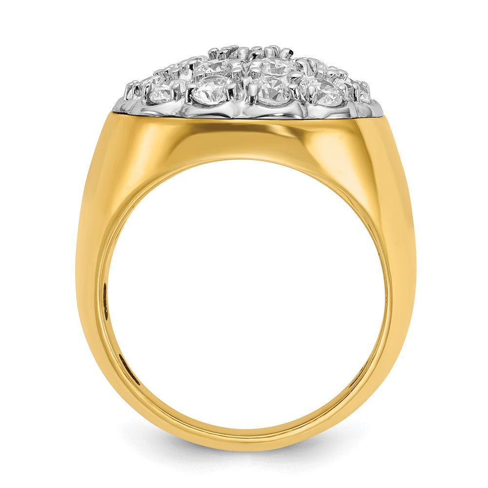 14k Two-tone IBGoodman Men's Polished Round Cluster Ring Mounting