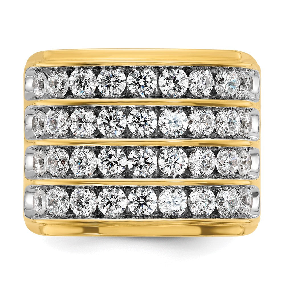14k IBGoodman Men's Polished 4-Row Ring Mounting