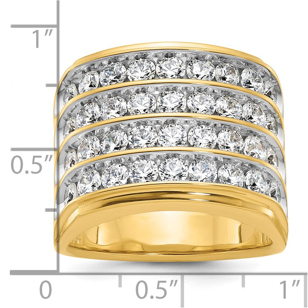14k IBGoodman Men's Polished 4-Row Ring Mounting