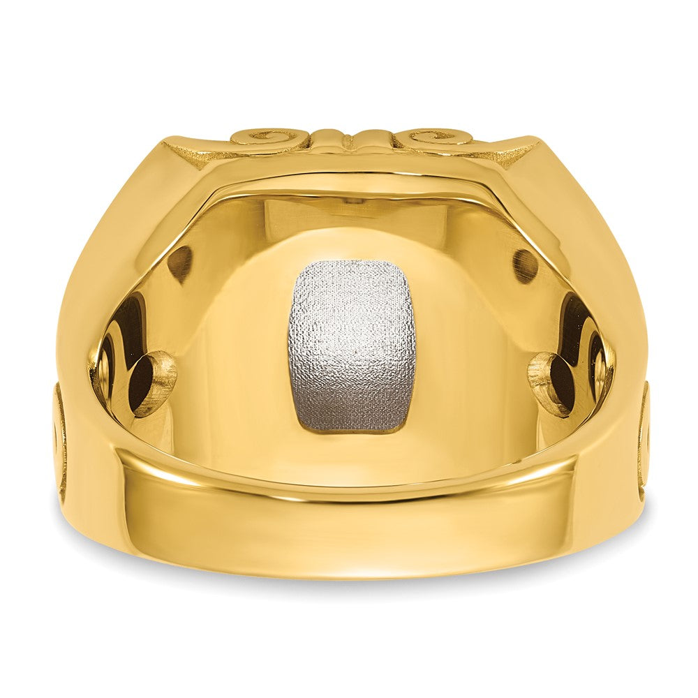 14k Two-Tone Engravable Square Signet ring