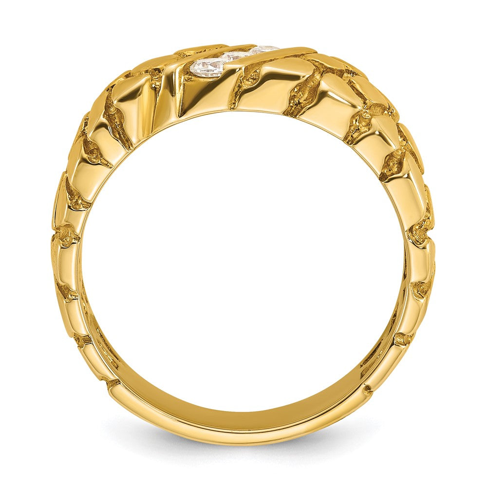 14k IBGoodman Men's 1/4 carat Diamond Nugget Complete Ring