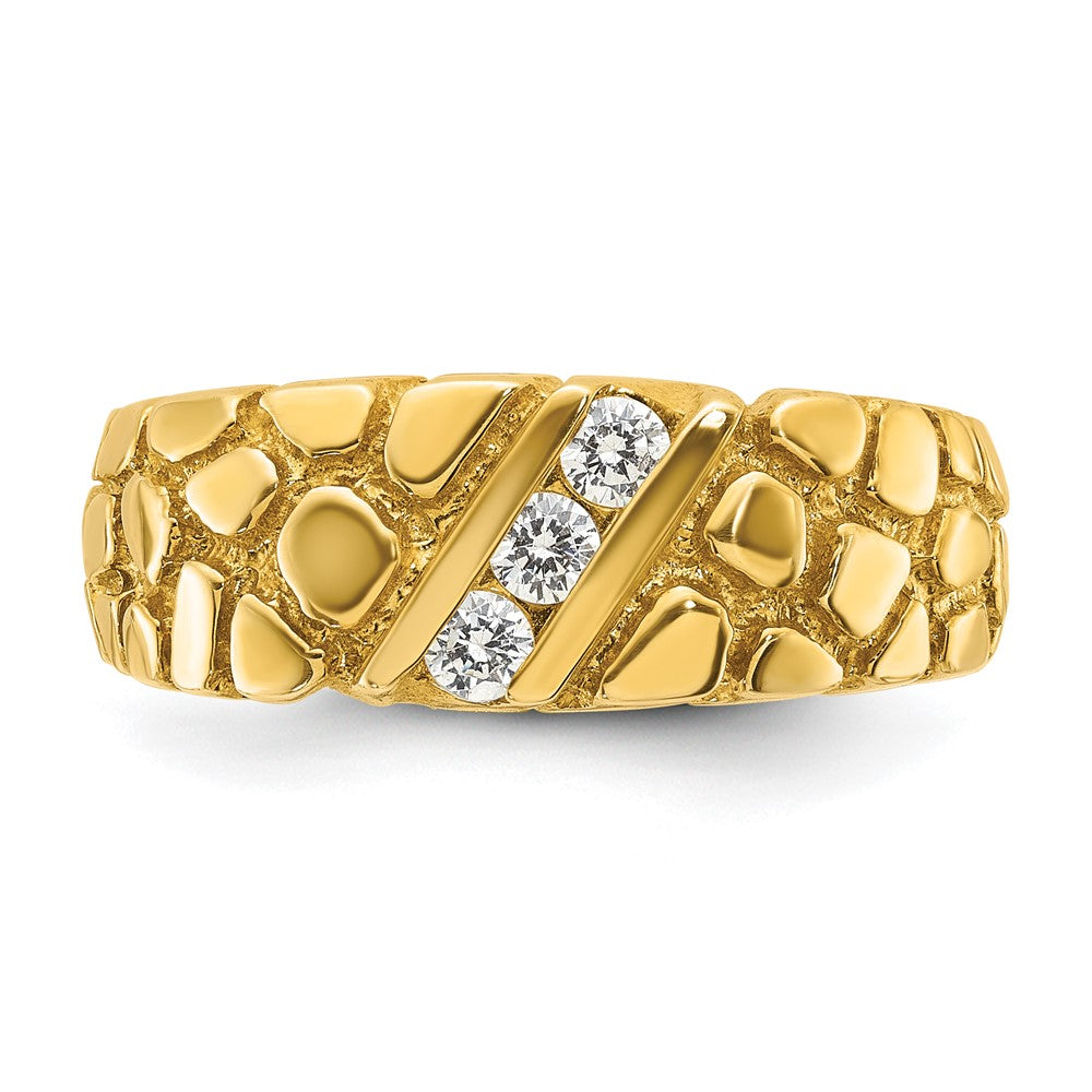 14k IBGoodman Men's 1/4 carat Diamond Nugget Complete Ring