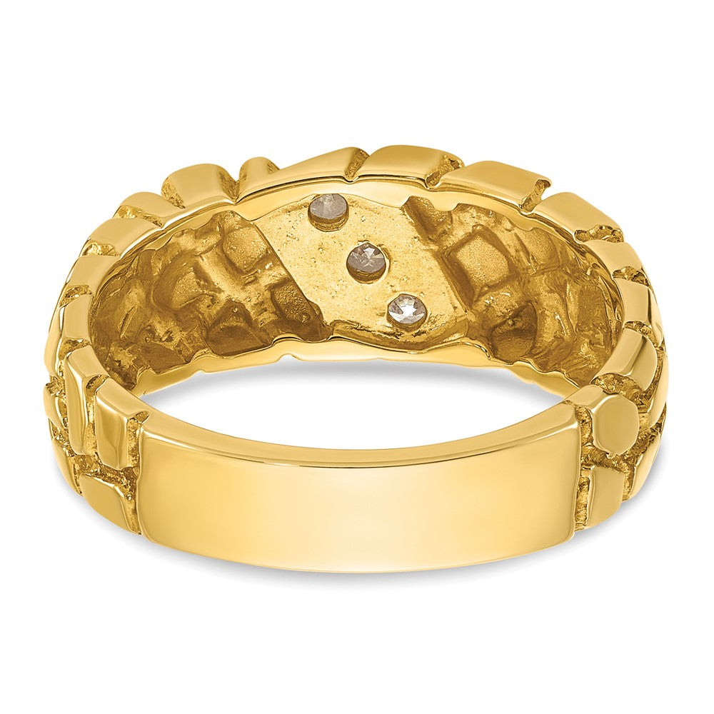 14k IBGoodman Men's 1/4 carat Diamond Nugget Complete Ring