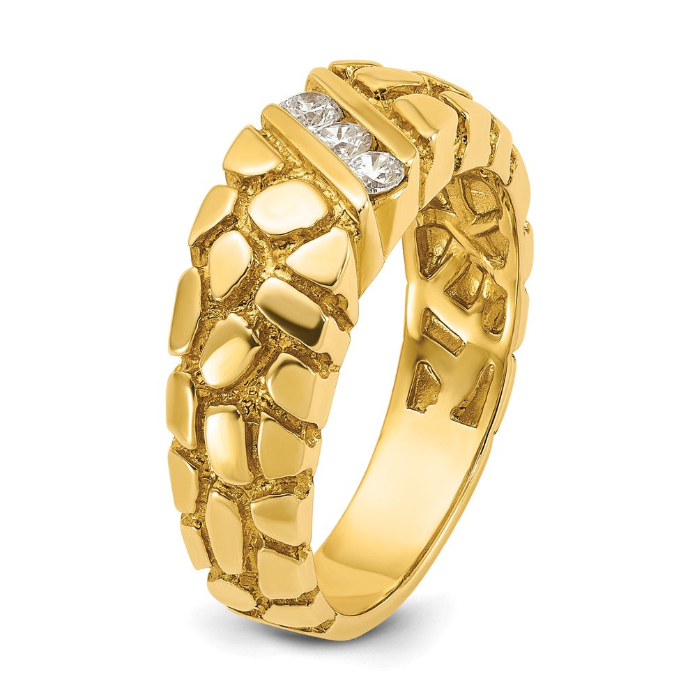 14k IBGoodman Men's 1/4 carat Diamond Nugget Complete Ring