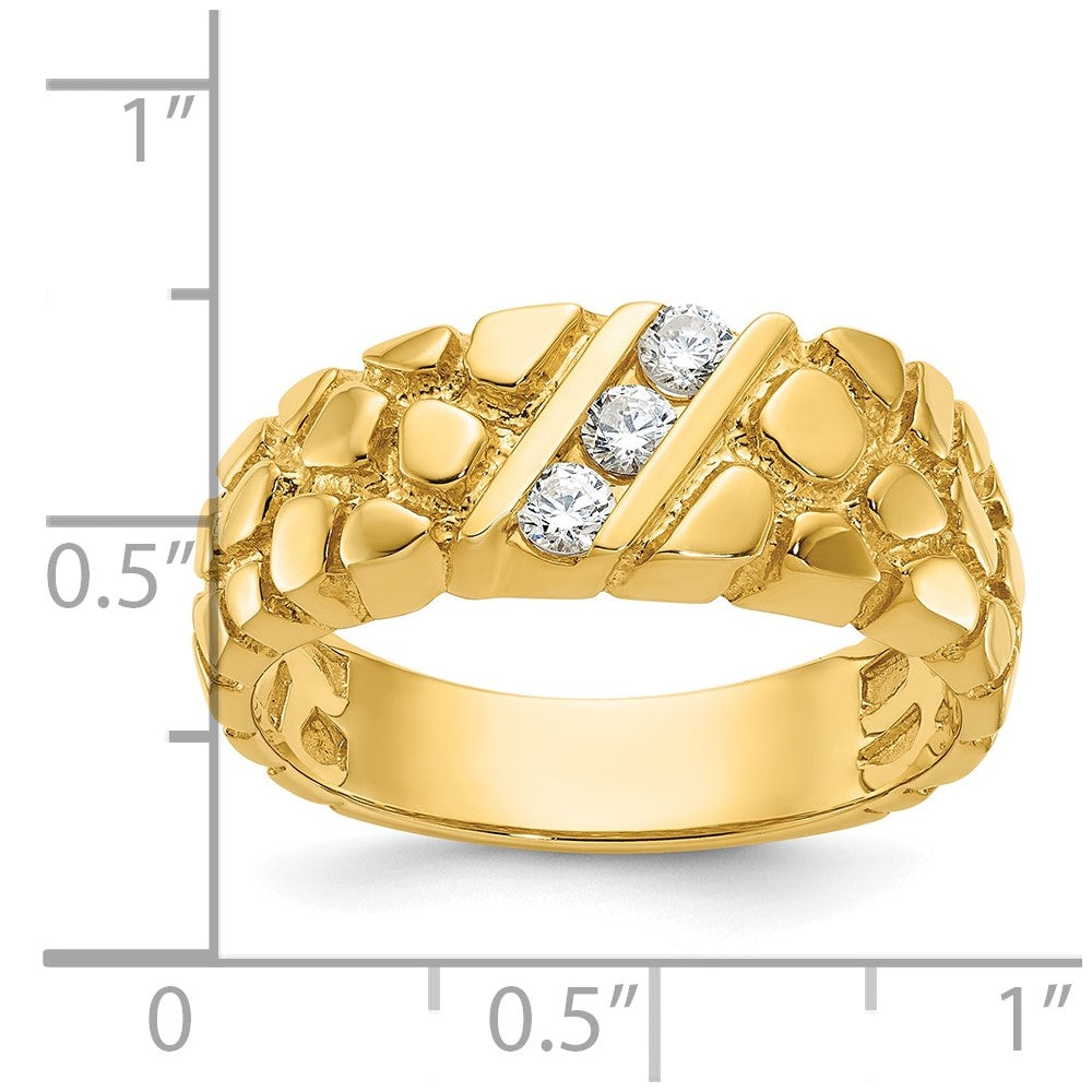 14k IBGoodman Men's 1/4 carat Diamond Nugget Complete Ring