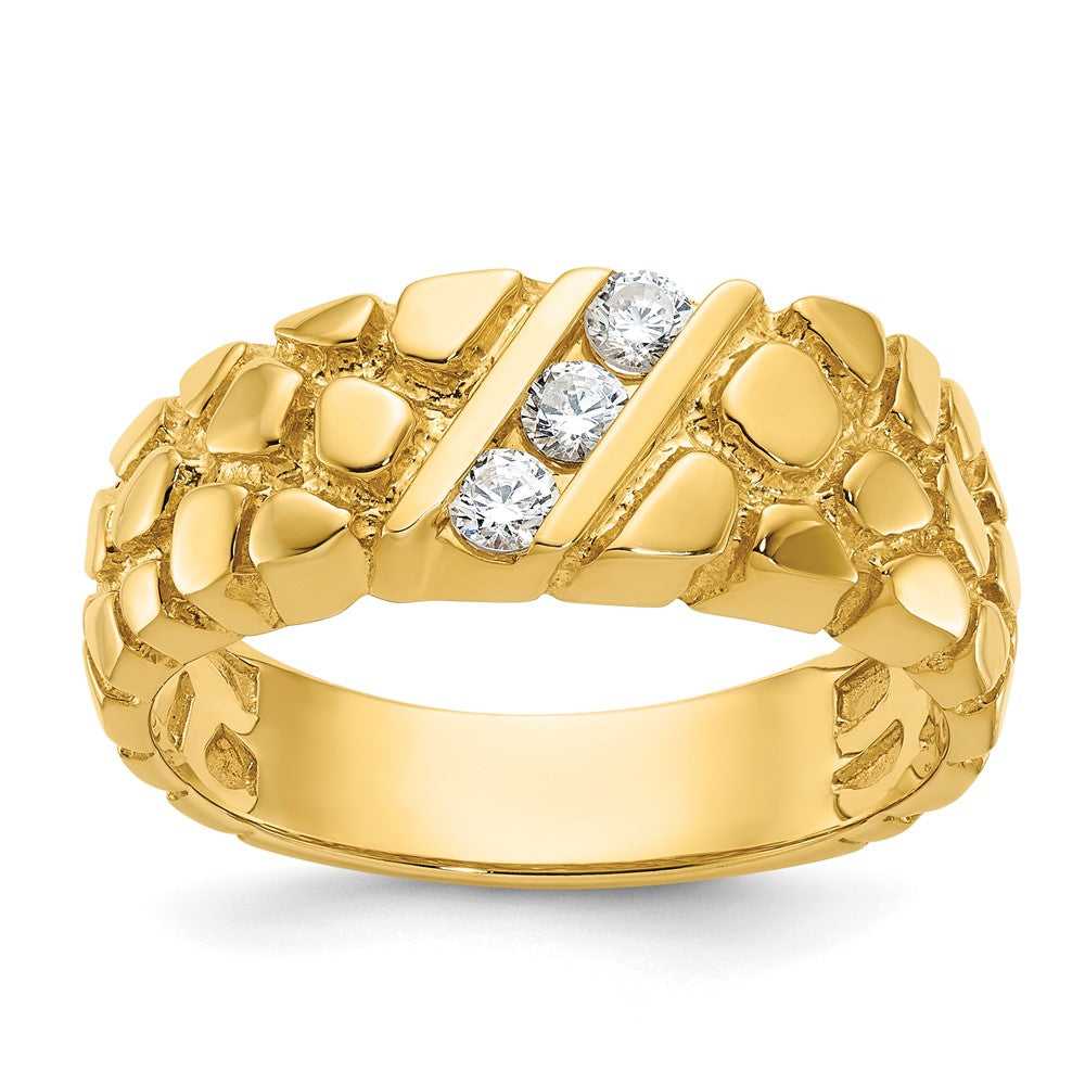 14k IBGoodman Men's 1/4 carat Diamond Nugget Complete Ring