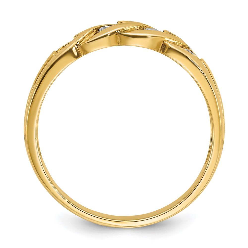 14k IBGoodman Men's Link Design 1/4 carat Diamond Complete Ring