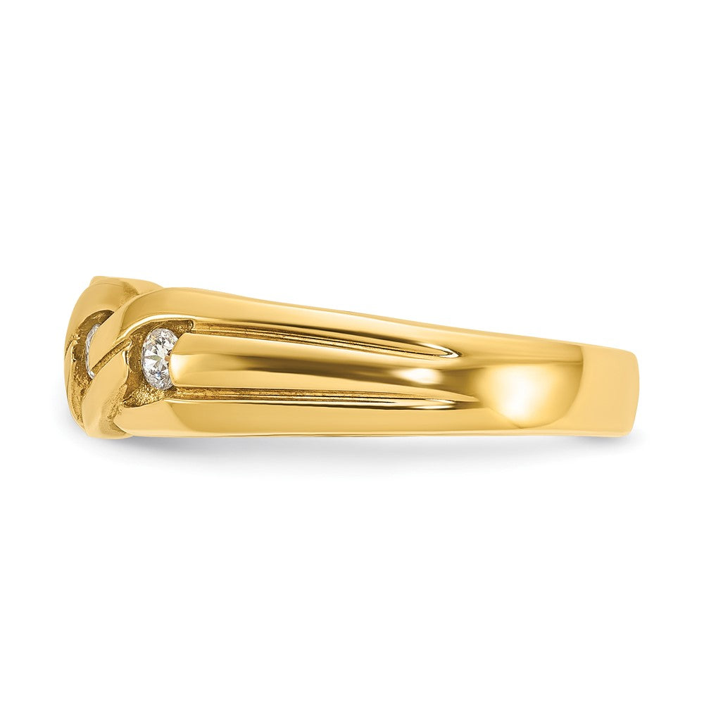 14k IBGoodman Men's Link Design 1/4 carat Diamond Complete Ring