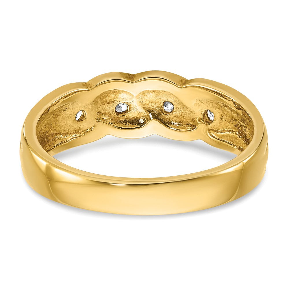14k IBGoodman Men's Link Design 1/4 carat Diamond Complete Ring
