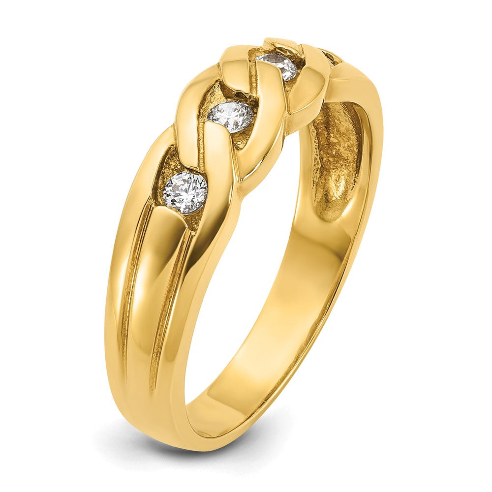 14k IBGoodman Men's Link Design 1/4 carat Diamond Complete Ring