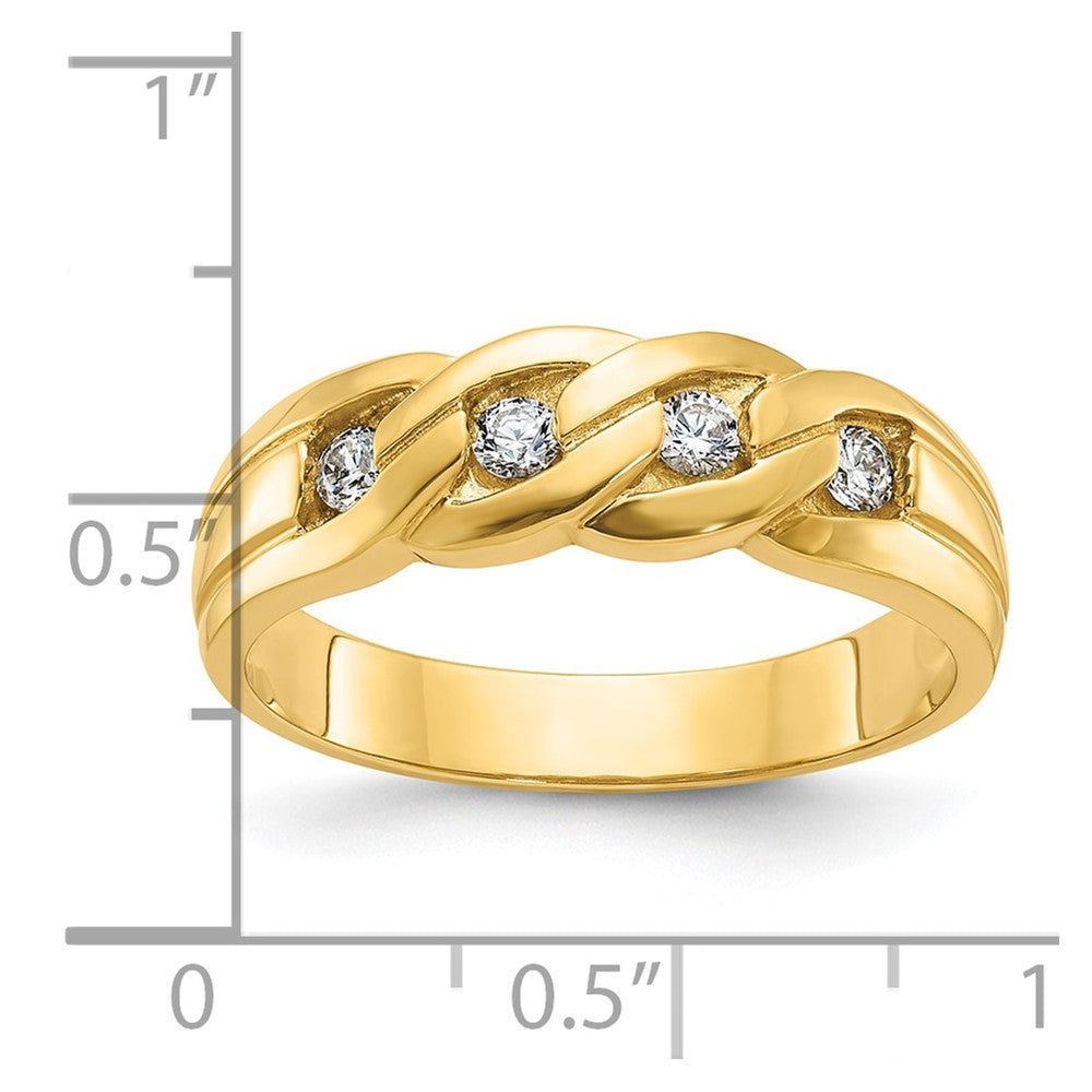 14k IBGoodman Men's Link Design 1/4 carat Diamond Complete Ring