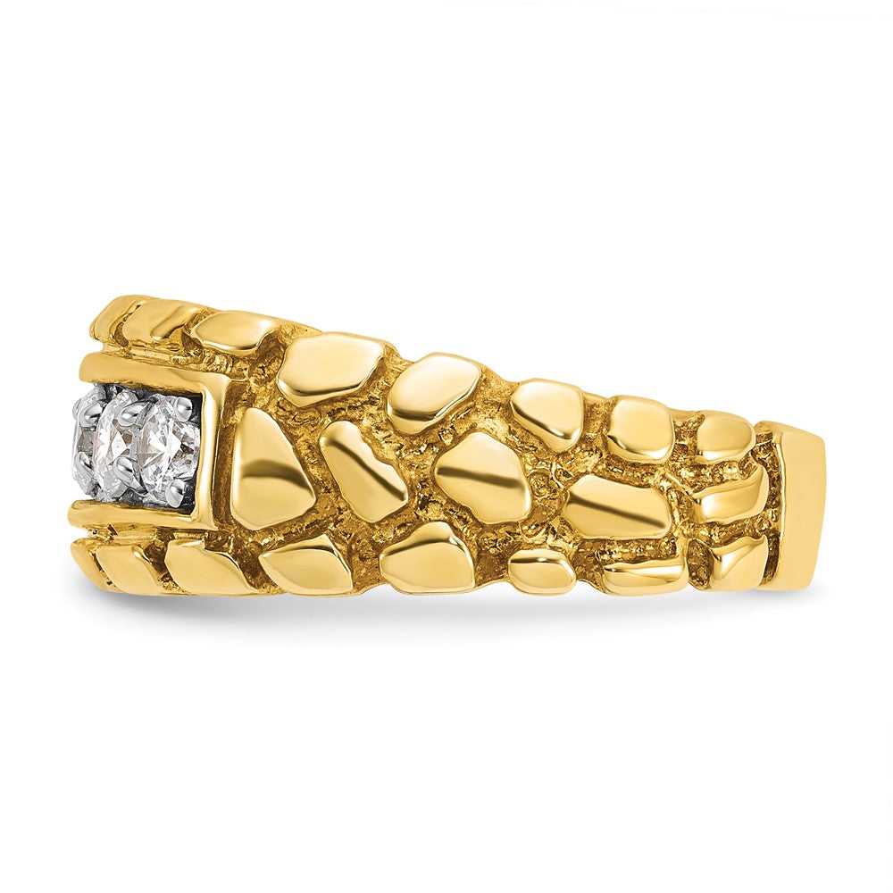 14k IBGoodman Men's 1 carat Diamond Nugget Complete Ring