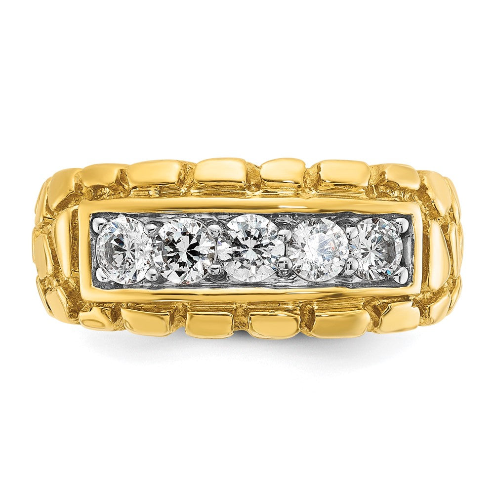 14k IBGoodman Men's 1 carat Diamond Nugget Complete Ring