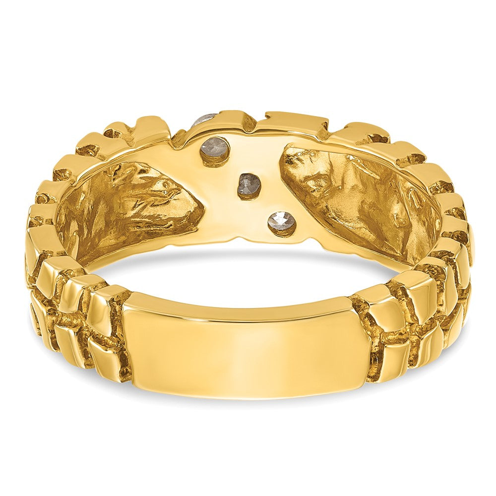 14k IBGoodman Men's 1/4 carat Diamond Nugget Complete Ring