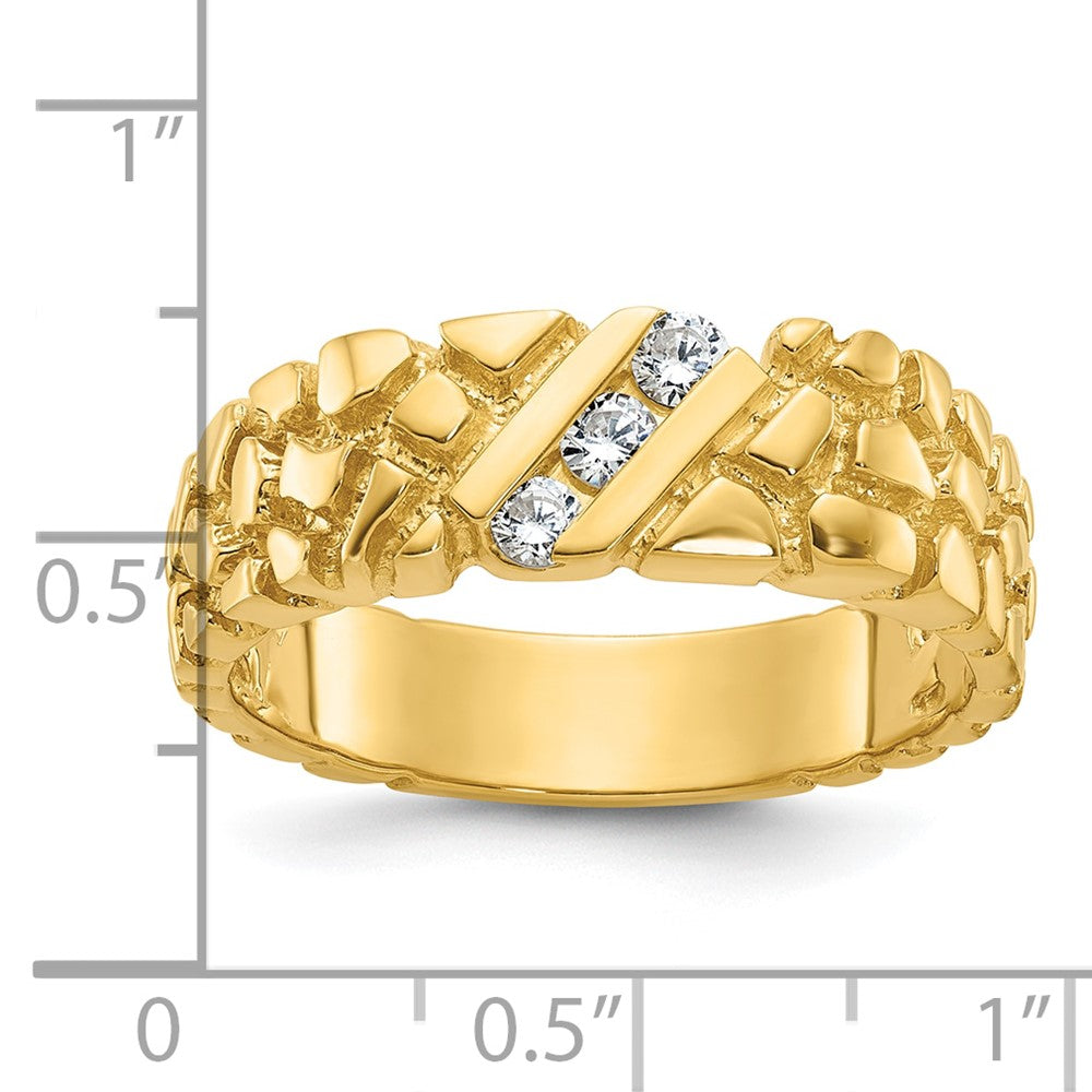 14k IBGoodman Men's 1/4 carat Diamond Nugget Complete Ring