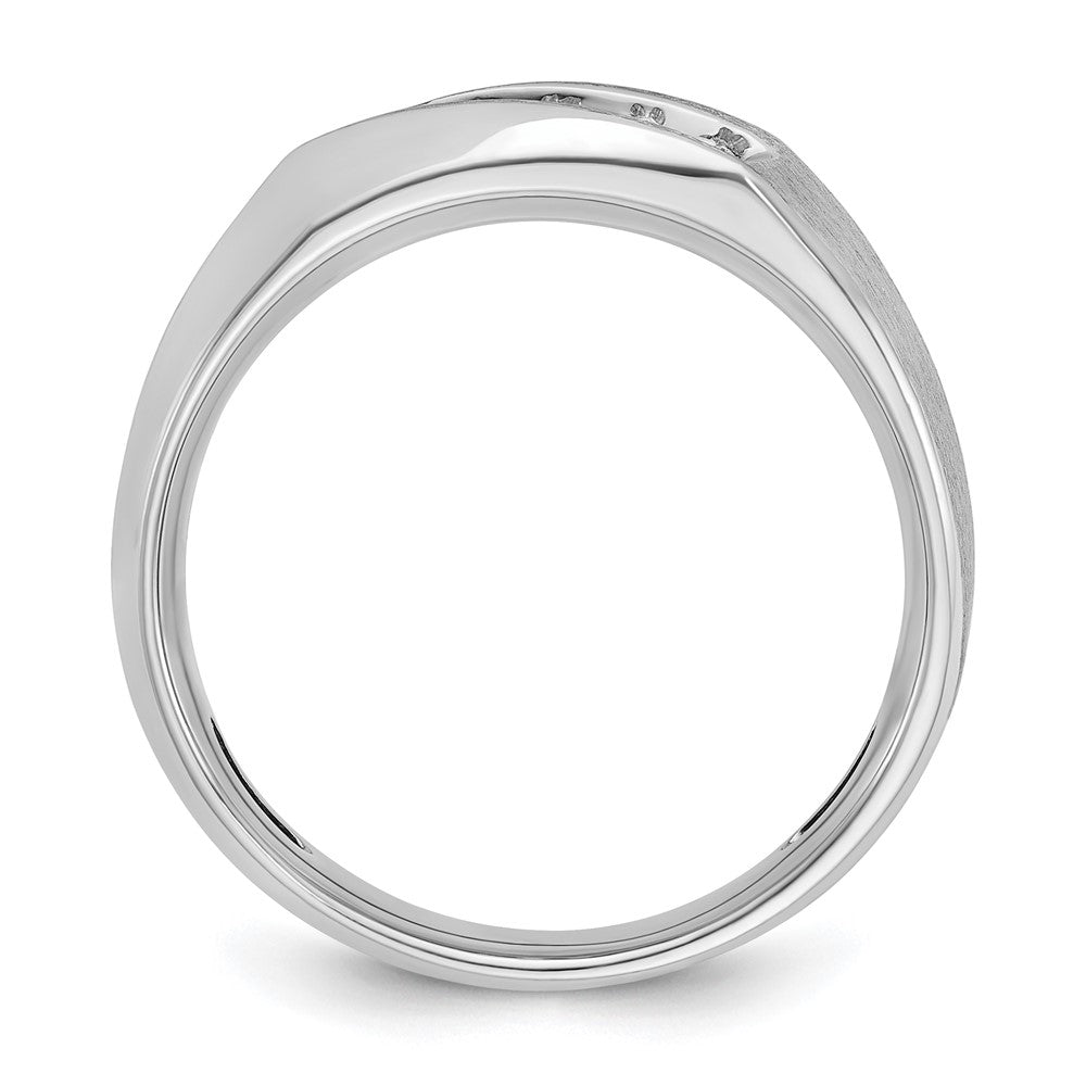 14k White Gold IBGoodman Men's Polished & Satin 5-Stone Ring Mounting