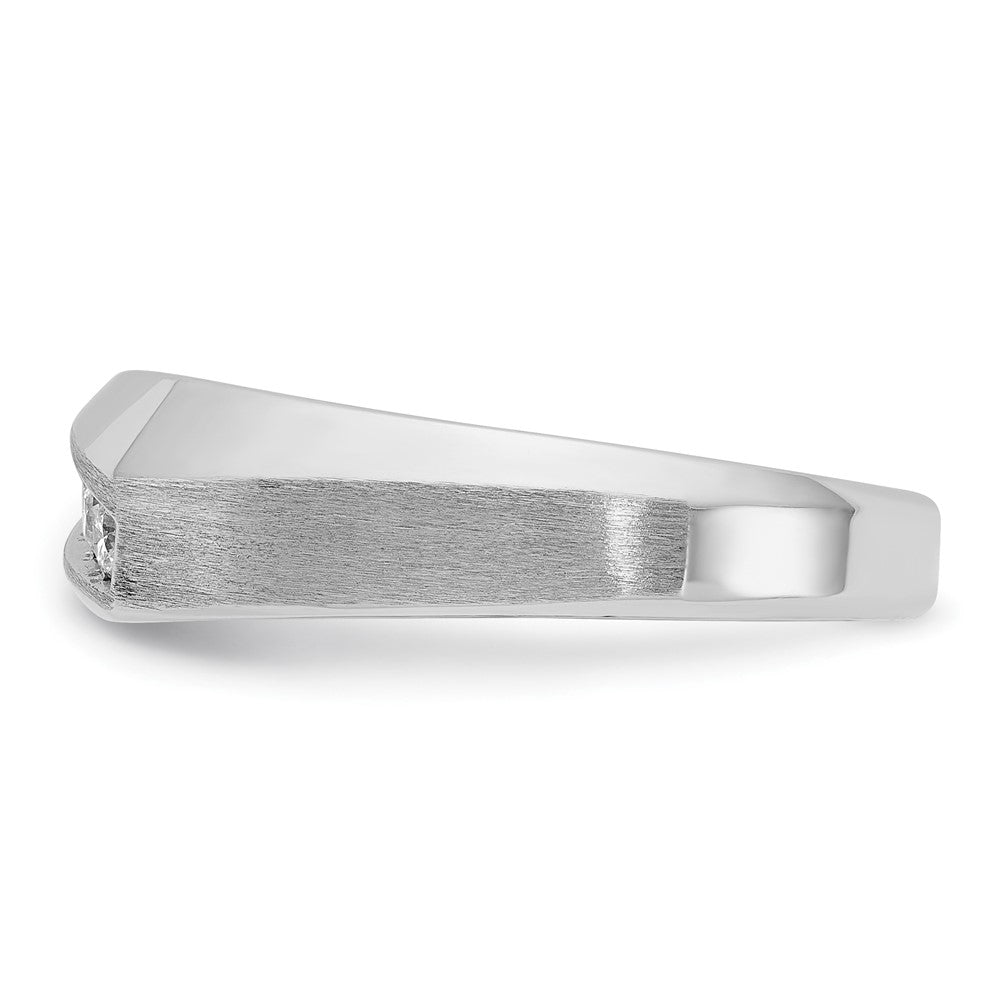 14k White Gold IBGoodman Men's Polished & Satin 5-Stone Ring Mounting