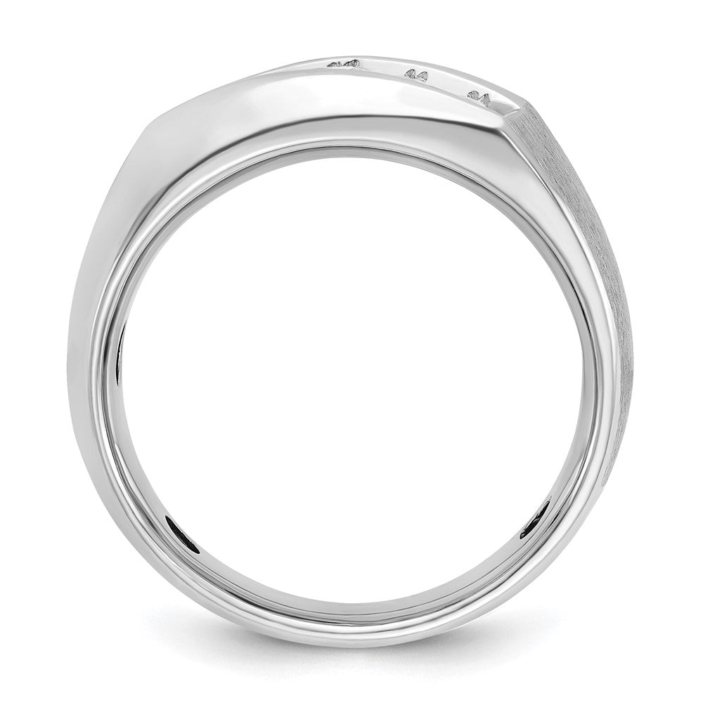 14k White Gold IBGoodman Men's Polished & Satin 5-Stone Ring Mounting