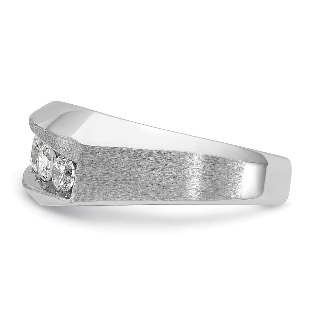 14k White Gold IBGoodman Men's Polished & Satin 5-Stone Ring Mounting