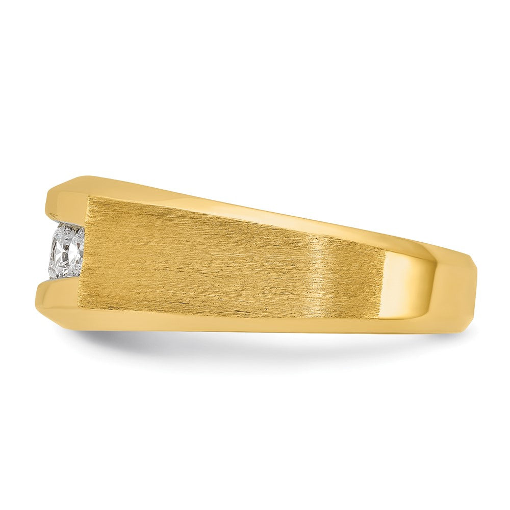 IBGoodman 14k Men's Polished and Satin 5-Stone 1/2 Carat AA Quality Diamond Ring