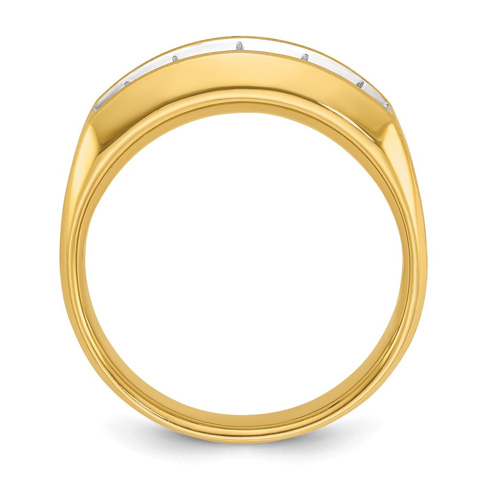 IBGoodman 14k Men's Polished and Satin 5-Stone 1 Carat AA Quality Diamond Ring