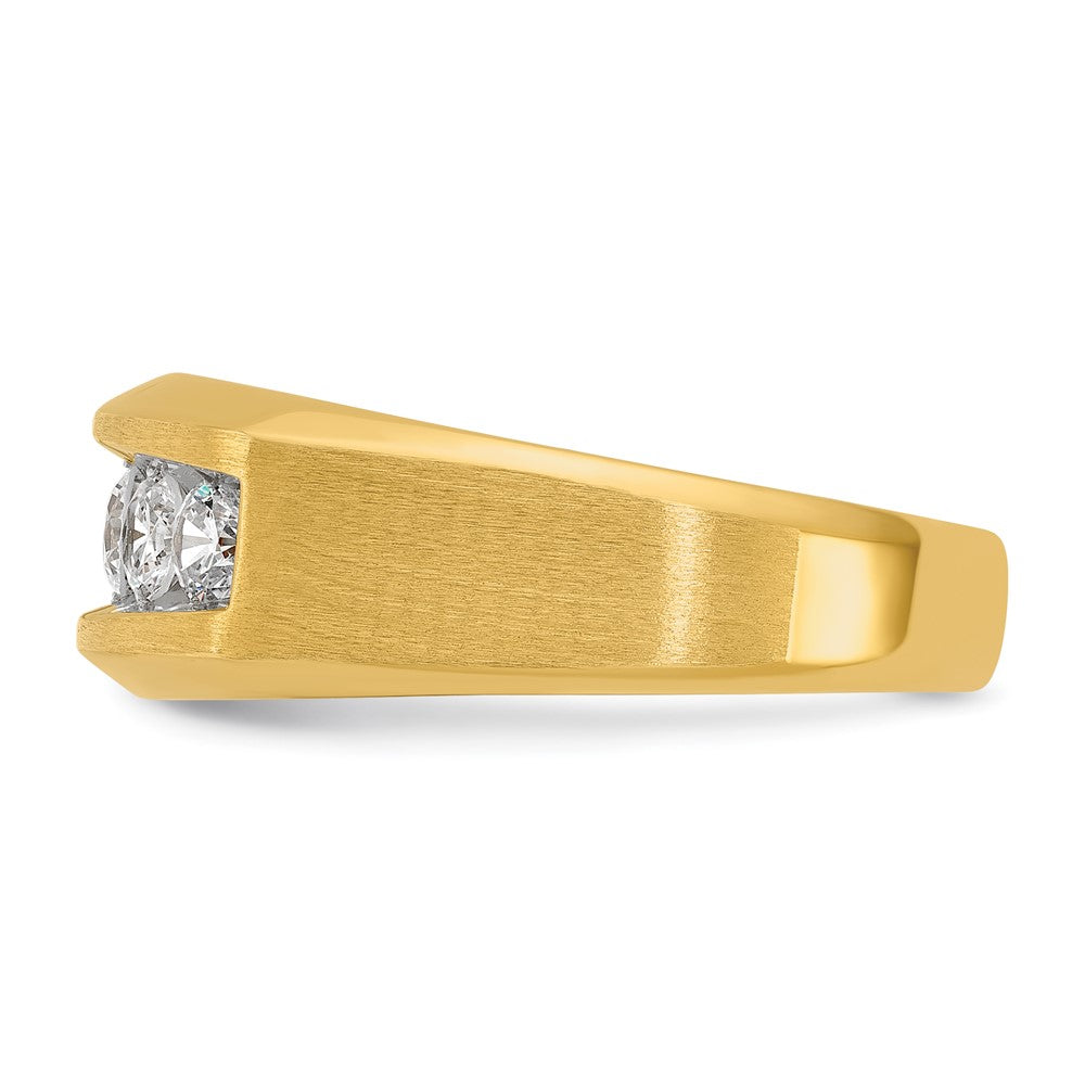 IBGoodman 14k Men's Polished and Satin 5-Stone 1 Carat AA Quality Diamond Ring